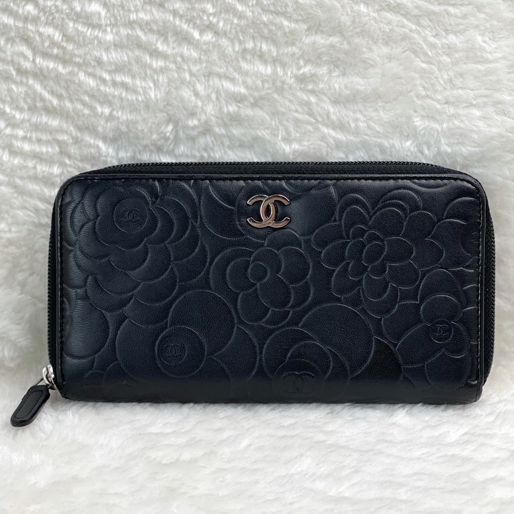 Chanel Camelia Zip Around Wallet